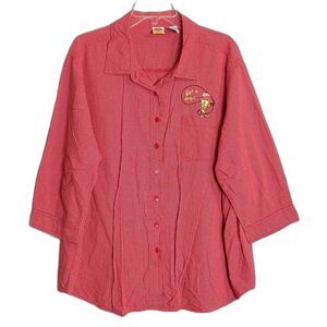 Looney Toons Tweety Red Button Down Shirt Women's Plus 26W/28W VINTAGE
